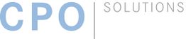Logo mit blauem Text "CPO" und grauem Text "SOLUTIONS".