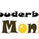 Twee bijen omringen de tekst 'Gastouderbureau Bij Monique' in kleurrijke letters.