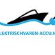 Logo met silhouet van boot en stekker, tekst "ELEKTRISCHVAREN-ACCU.NL".