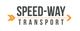 Logo mit Text "Speed-Way Transport" und zwei gelben Pfeilen nach rechts.