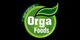 Green "Orga Foods" logo with leaves, "eat natural" and "you are what you eat" text.