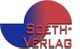 Logo mit halbrunden Formen, links blau, rechts rot. Text: "Soeth-Verlag" in Rot.