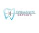 Logo with a tooth and braces, text "Orthodontic Experts" stylized next to it.
