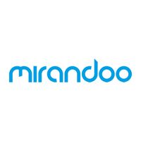 Logo mit blauem Schriftzug "mirandoo" auf weißem Hintergrund.