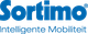 Sortimo-logo met tekst "Intelligente Mobiliteit" in blauwe letters.