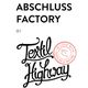 Text: "Abschluss Factory by Textil Highway" mit einem Siegel "In Love With Textiles & Nature".
