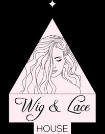 Pink logo of a woman with flowing hair, star above, text "Wig & Lace House."
