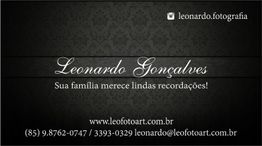 Cartão de visita com contato de Leonardo Gonçalves, fotógrafo.