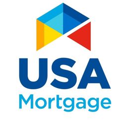 USA Mortgage logo with a colorful geometric house shape above the text.