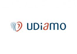 Logo con testo "UDIAmo" e un cuore stilizzato arancione e blu.