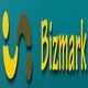 Logo with yellow abstract design and "Bizmark" in yellow text on a teal background.