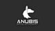 Logo Anubis Développement avec silhouette de chien sur fond noir.