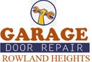 Logo with text: "Garage Door Repair Rowland Heights" and an image of two wrenches in a circle.