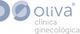 Logo de Oliva, clínica ginecológica, con círculos azules y texto en tipografía moderna.