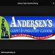 Logo for Andersen's Carpet & Upholstery Cleaning with a person icon and cleaning equipment.