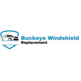 Logo for Buckeye Windshield Replacement with a car illustration and shield outline.