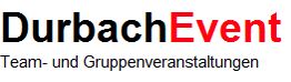 Textlogo "DurbachEvent" mit Unterzeile "Team- und Gruppenveranstaltungen".