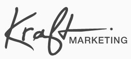 Schwarz-weißer Schriftzug "Kraft Marketing" auf weißem Hintergrund.