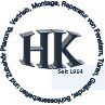 HK-Logo mit Text: "Fenster, Türen, Garagentore", seit 1994.