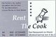 Visitenkarte von "Rent The Cook" mit Kontaktdaten und Logo eines Kochs unter fünf Sternen.