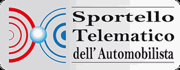 Logo del "Sportello Telematico dell’Automobilista" con grafica a onde rosse e blu.