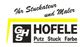 Logo mit Text: "Ihr Stuckateur und Maler", "GHS HOFELE", "Putz Stuck Farbe", gelb-schwarz-weiß.