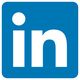 Logo do LinkedIn em fundo azul com letras brancas "in".