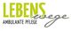 Logo mit Text: "LEBENSwege AMBULANTE PFLEGE"; "LEBENS" in Grün, rest in Grau.