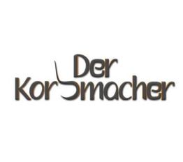 Logo mit stilisiertem Text "Der Korbmacher" in moderner Schriftart auf weißem Hintergrund.