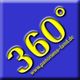 Blaues Quadrat mit gelber Schrift: "360° www.panorama-land.de".