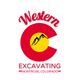 Logo of Western Excavating, Montrose, Colorado, with a mountain inside a red and yellow "C".