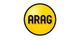 Gelbes Logo der ARAG Versicherung mit schwarzem Text "ARAG" in der Mitte.