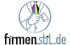 Logo mit einem Anzug und Krawatte, darunter der Text "firmenstil.de".