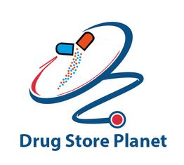 Logo of Drug Store Planet featuring a stylized planet and capsule design.