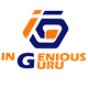 Logo with blue and orange stylized "iG", text "Ingenious Guru" in orange and blue.