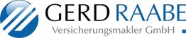 Logo von Gerd Raabe Versicherungsmakler GmbH mit blau-weißem Symbol links.
