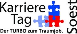 Text: "Karrieretag Soest" mit bunten Puzzleteilen und Slogan: "Der TURBO zum Traumjob."