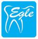 Logo azul con un diente blanco y la palabra "Egle" en letra cursiva sobre él.