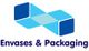 Logo de "Envases & Packaging" con figuras geométricas en azul y turquesa.