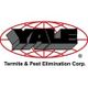 Logo of Yale Termite & Pest Elimination Corp with red oval and black text.