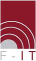 Logo mit roten Kreisbögen auf grauem Hintergrund, darunter Buchstaben F-I-T in Rot und Grau.