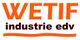 Textlogo: "WETIF industrie edv" in Orange und Schwarz auf weißem Hintergrund.