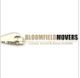 Truck logo with "Bloomfield Movers" text, labeled "Licensed, Insured & Always Available."