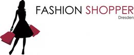 Schattenriss einer Frau mit Einkaufstaschen, Text: "Fashion Shopper Dresden".