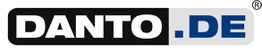 Logo mit "DANTO.DE" in Schwarz und Blau.