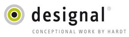 Logo mit Text "designal - Conceptional Work by Hardt", grüner Kreis links.