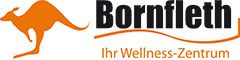 Logo mit Känguru, Text: "Bornfleth, Ihr Wellness-Zentrum" in Schwarz und Orange.