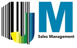Logotipo con iniciales "UM" y texto "Sales Management" en colores azul, verde y amarillo.