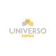Logo di "Universo Oro" con scritta grigia e oro, sormontata da tre linee curve gialle e grigie.