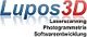 "Lupos3D-Logo mit den Worten Laserscanning, Photogrammetrie, Softwareentwicklung."